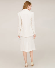 40 momme schwerer Seiden-Blazer mit Kragenspitze (Shawl Collar)