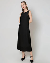 40 Momme Seiden-Maxi-Kleid