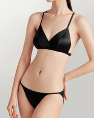 Seiden-Triangle-Bralette und V-String-Slip-Set