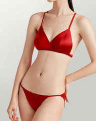 Seiden-Triangle-Bralette und V-String-Slip-Set