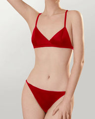 Seiden-Triangle-Bralette und V-String-Slip-Set