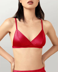 Seiden-Triangle-Bralette und V-String-Slip-Set