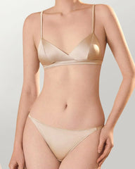 Seiden-Triangle-Bralette und V-String-Slip-Set