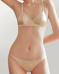 Seiden-Triangle-Bralette und V-String-Slip-Set