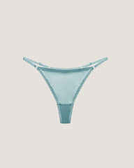 Seiden-BH ohne Bügel und V-String-Tanga Set