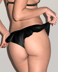 Seiden-Bralette & Rüschen-Tanga-Set