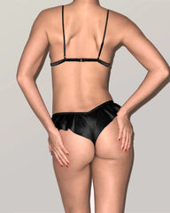 Seiden-Bralette & Rüschen-Tanga-Set