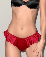 Seiden-Bralette & Rüschen-Tanga-Set