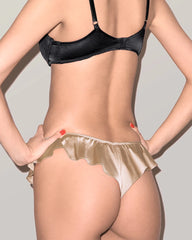 Seiden-Bralette & Rüschen-Tanga-Set