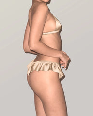 Seiden-Bralette & Rüschen-Tanga-Set