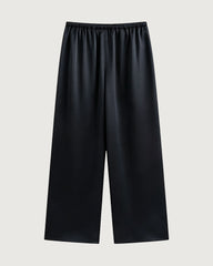 Seidig glänzende Triacetat-Hose mit weitem Bein