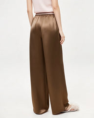 Seidig glänzende Triacetat-Hose mit weitem Bein