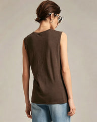 Ärmelloses Seidenjersey-Top