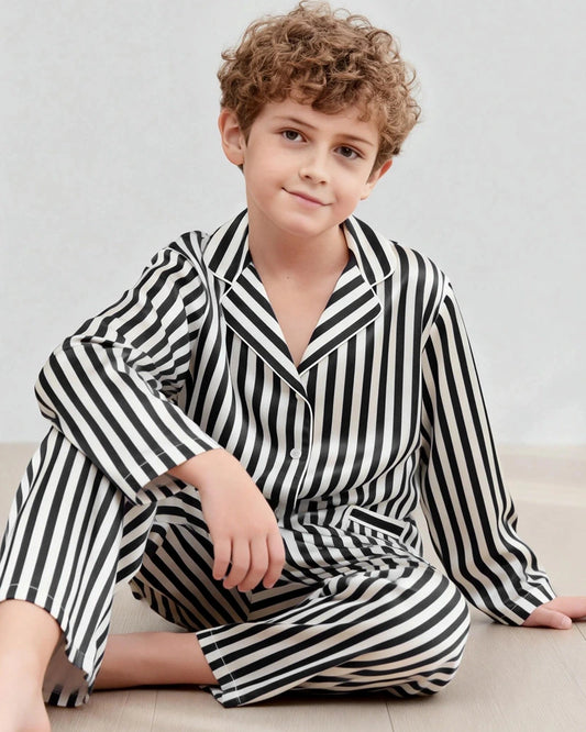 Kinder Seiden-Pyjama-Set mit Streifen