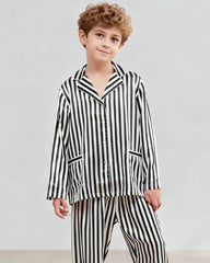 Kinder Seiden-Pyjama-Set mit Streifen