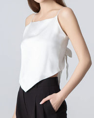 Seiden-Camisole mit Rückenband und quadratischem Kragen