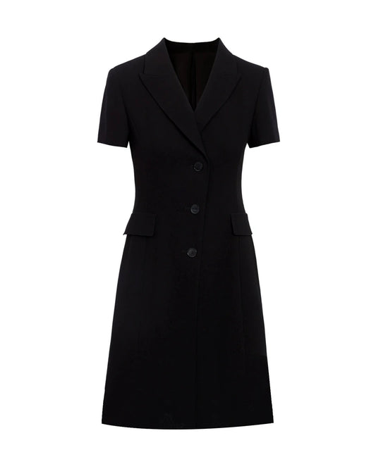 Triacetat-A-Linien-Blazerkleid mit Seidenfutter