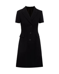 Triacetat-A-Linien-Blazerkleid mit Seidenfutter