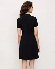 Triacetat-A-Linien-Blazerkleid mit Seidenfutter