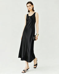 Triacetat Bias Cut Ärmelloses Maxikleid