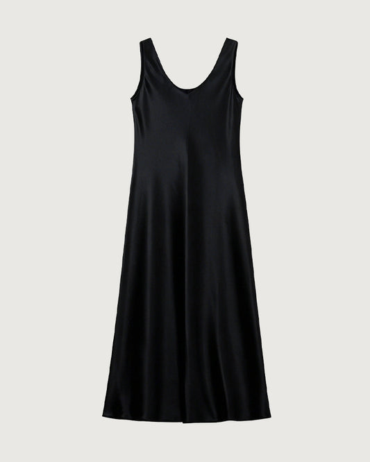 Triacetat Bias Cut Ärmelloses Maxikleid