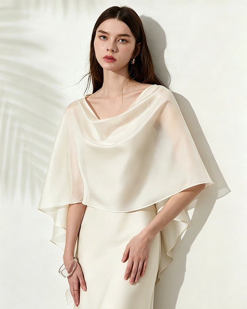 100 % Seidenchiffon Anlass-Schal
