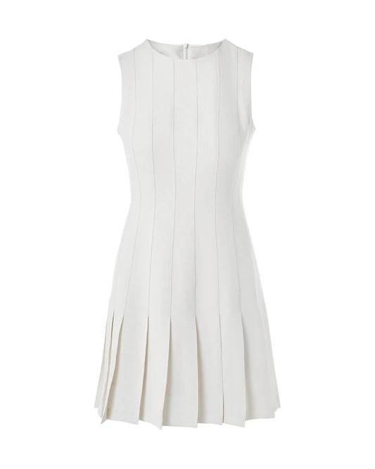 Triacetat-Minikleid mit Plisseefalten und ausgestelltem Saum