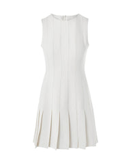 Triacetat-Minikleid mit Plisseefalten und ausgestelltem Saum
