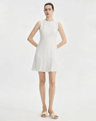 Triacetat-Minikleid mit Plisseefalten und ausgestelltem Saum