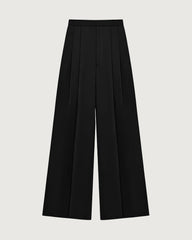 Triacetat-Hose mit geradem Bein und eleganter Bundfalte