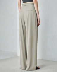 Triacetat-Hose mit geradem Bein und eleganter Bundfalte