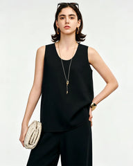 Triacetat-Tanktop mit Rundhalsausschnitt und lockerer Passform
