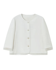 Triacetat-Cropped-Blazer mit transparentem Seidenbesatz
