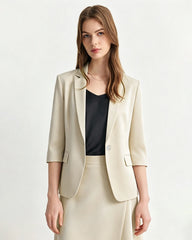 Triacetat-Blazer mit verkürzten Ärmeln und Seidenfutter