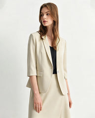 Triacetat-Blazer mit verkürzten Ärmeln und Seidenfutter