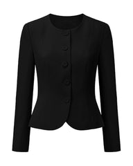 Triacetat-Schößchenjacke mit formender Passform und Seidenfutter
