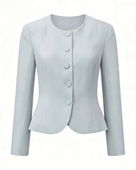 Triacetat-Schößchenjacke mit formender Passform und Seidenfutter
