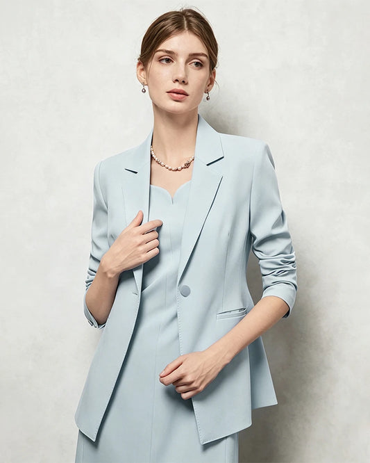 Triacetat-Blazer mit Seidenfutter in maßgeschneiderter Passform