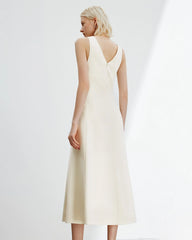 Triacetat-Maxikleid in A-Linie ohne Ärmel
