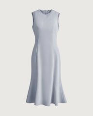 Ärmelloses Triacetat-Midikleid mit ausgestelltem Saum