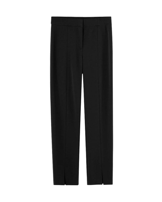 Triacetat-Slim-Hose in Knöchellänge mit vorderem Schlitz
