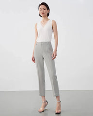 Triacetat-Hose in Slim Fit mit Knöchellänge