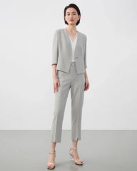 Triacetat-Hose in Slim Fit mit Knöchellänge