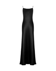 Triacetat-Maxikleid mit Spaghettiträgern und Seidenfutter