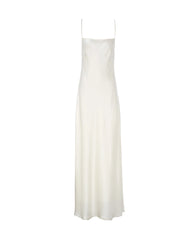 Triacetat-Maxikleid mit Spaghettiträgern und Seidenfutter