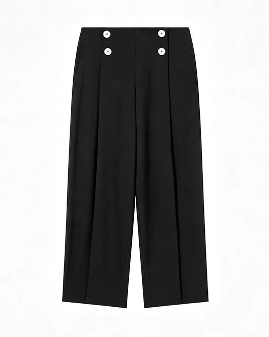 Triacetat-Hose mit weitem Bein und maßgeschneiderter Passform