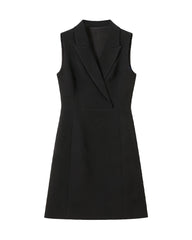 Triacetat-Blazerkleid mit V-Ausschnitt und Seidenfutter