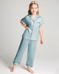 Unisex Seiden-Pyjama-Set für Kinder mit Kurzarm