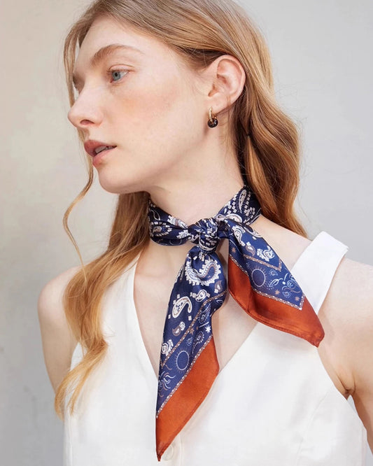 Unisex Paisley Seidentuch 53x53cm