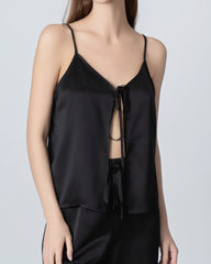 Damen Seiden-Pyjama-Set, V-Ausschnitt Camisole